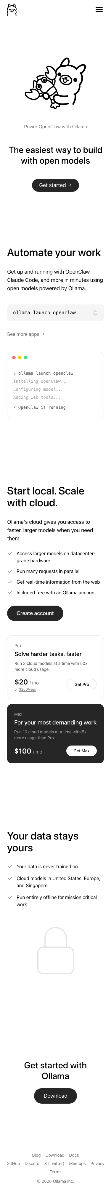 Ollama - mobile full page