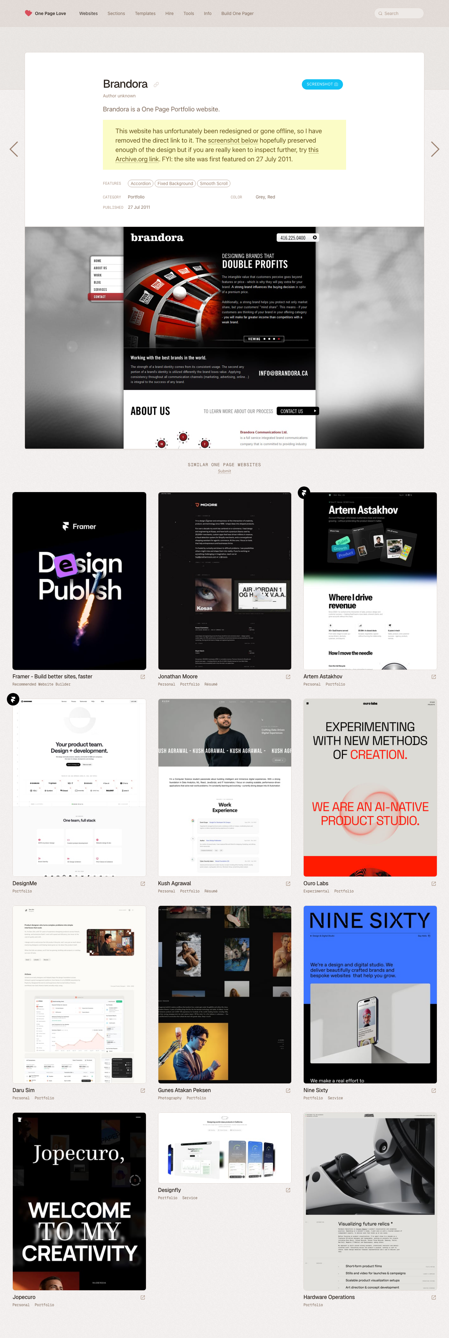 Onepagelove - full page scroll