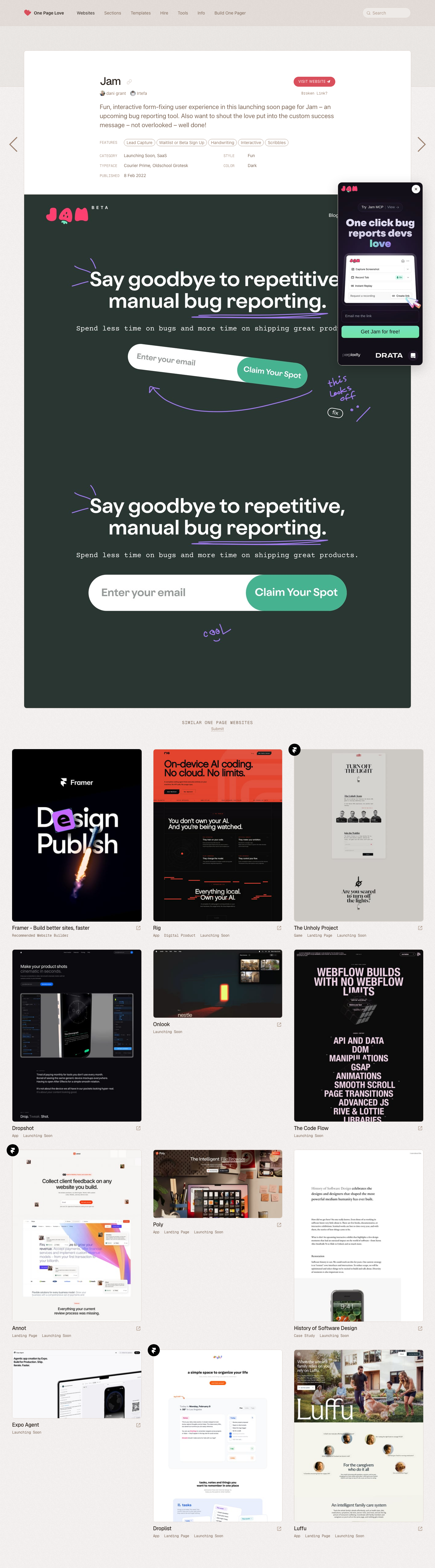 Onepagelove - full page scroll