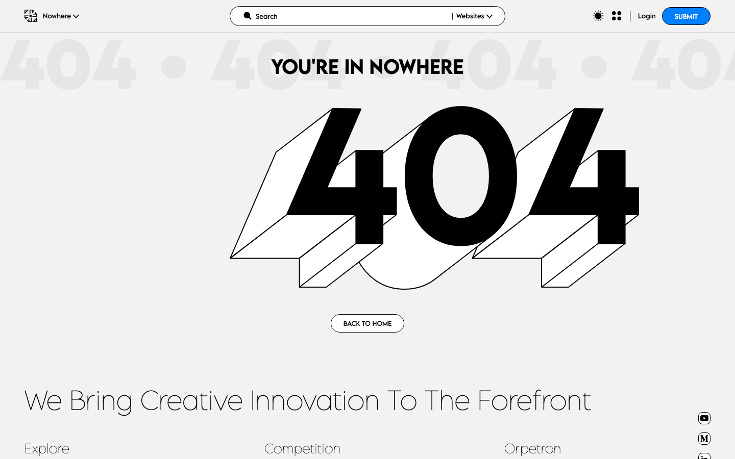 The design prioritizes typographic hierarchy and stark contrast. The large, fragmented 'D' dominates, creating a sense of deconstruction. The overall aesthetic is clean and assertive, emphasizing the brand's visual identity. · typography showcase, geometric logo, minimalist branding, black and white design, modern logo, type-focused portfolio, deconstructed logo