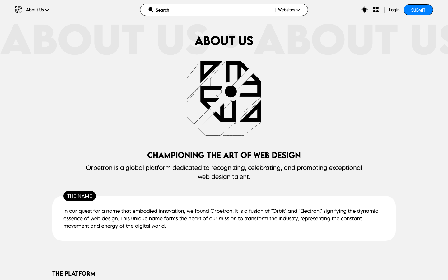The design prioritizes typographic hierarchy and stark contrast. The large, fragmented 'D' dominates, creating a sense of deconstruction. The overall aesthetic is clean and assertive, emphasizing the brand's visual identity. · typography showcase, geometric logo, minimalist branding, black and white design, modern logo, type-focused portfolio, deconstructed logo