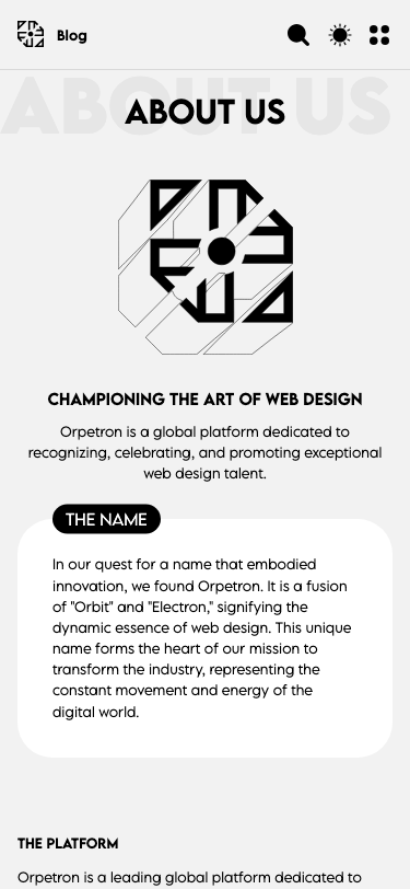 Orpetron — About - mobile
