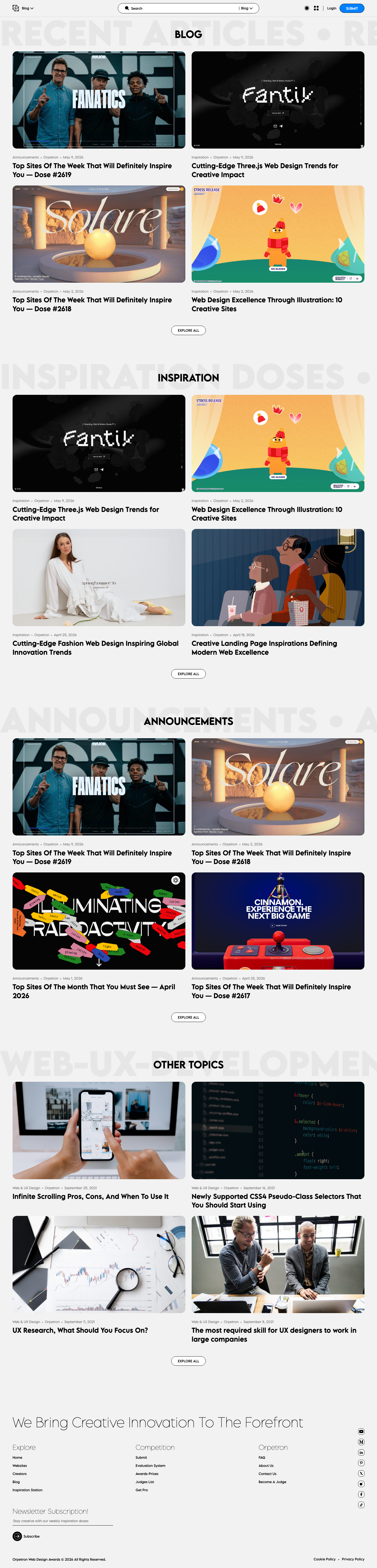Orpetron — Blog - full page scroll