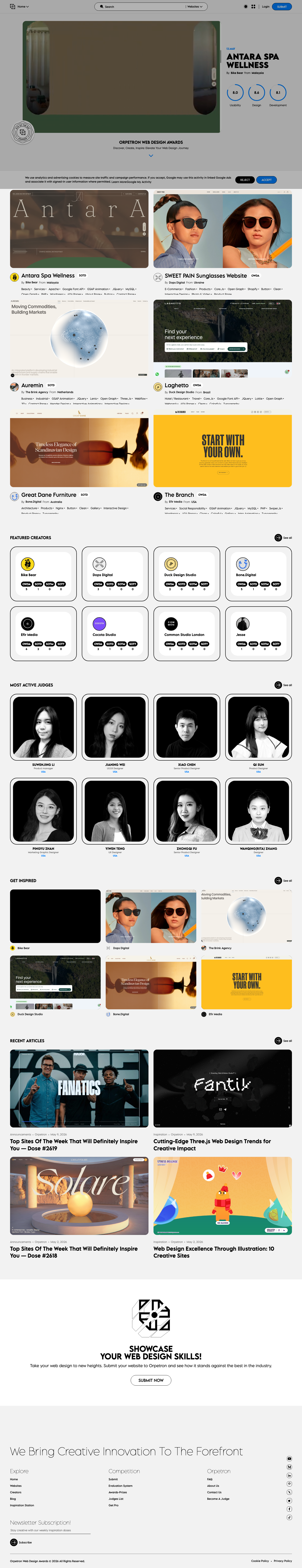 Orpetron — Sign up - full page scroll