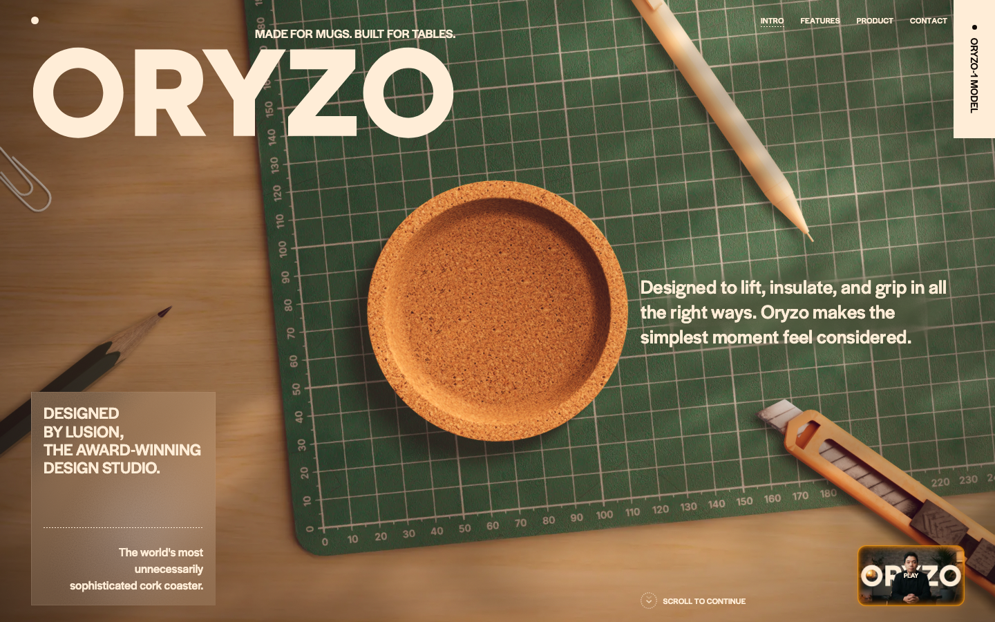 ORYZO AI - A physical product, reimagined for the AI era, proving even the smallest idea can feel extraordinary.  ·  minimalism, editorial, swiss, ai, developer-tools, agency, hero-fullbleed, logo-cloud, feature-trio