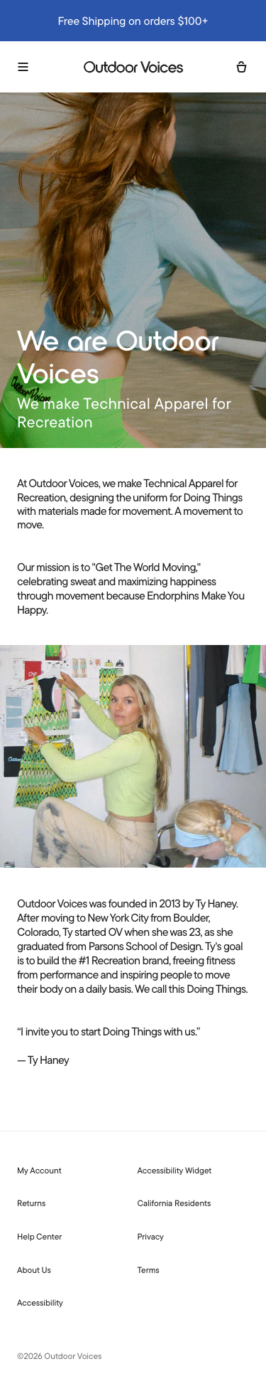 Outdoorvoices - mobile full page
