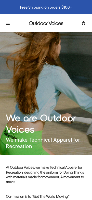 Outdoorvoices - mobile
