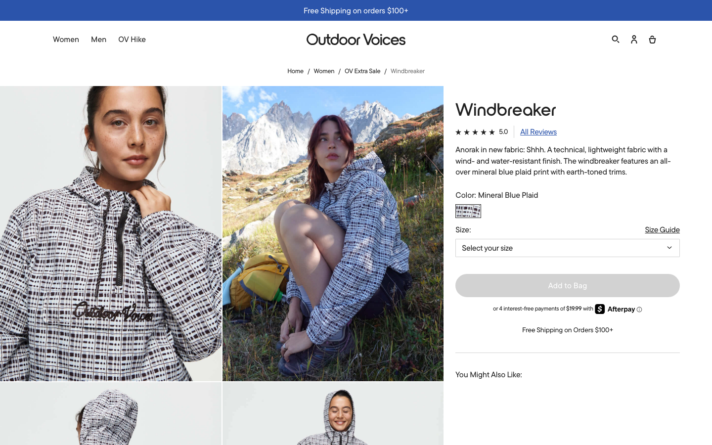 The image dominates the viewport, establishing a mood of natural exploration. Clean typography and ample negative space contribute to a sense of understated quality. The overall feel is authentic and unpretentious. · outdoor voices, hiking apparel, activewear, minimalist ecommerce, natural photography, brand hero, soft aesthetic, muted colors