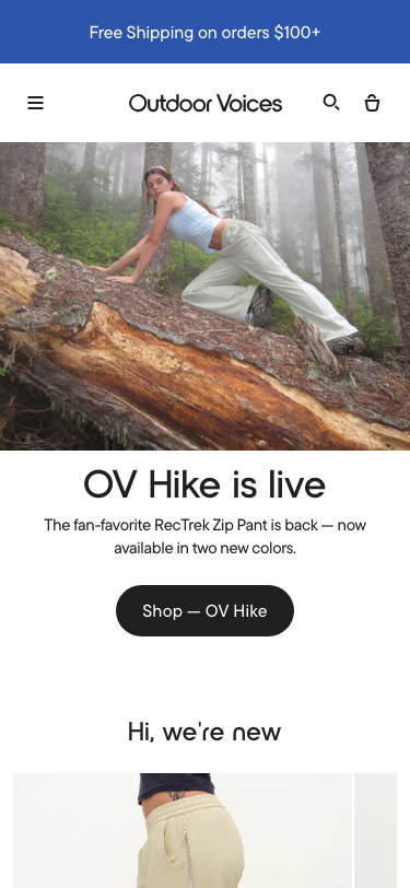 Outdoorvoices - mobile