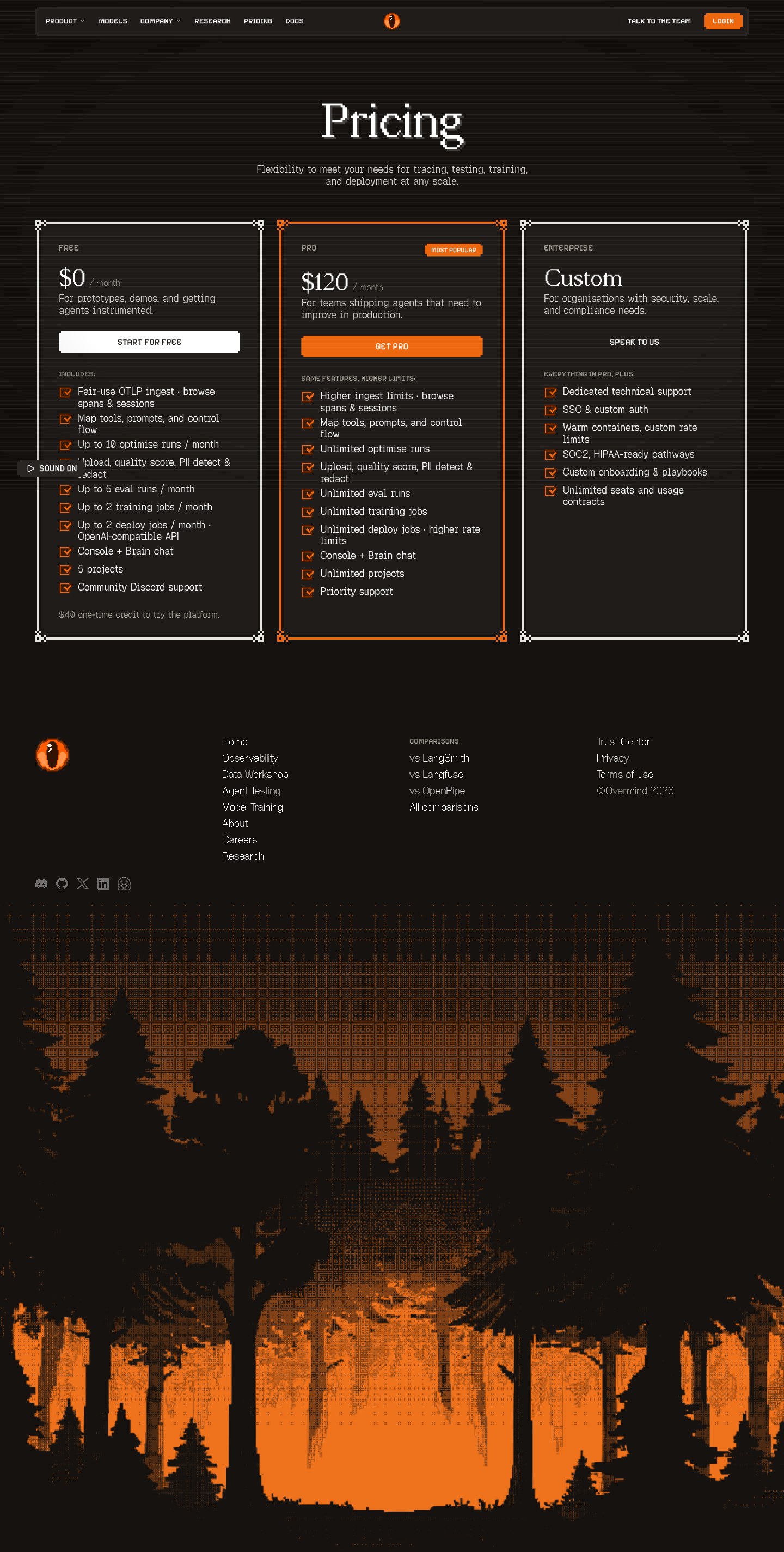 Overmind · Pricing - full page scroll