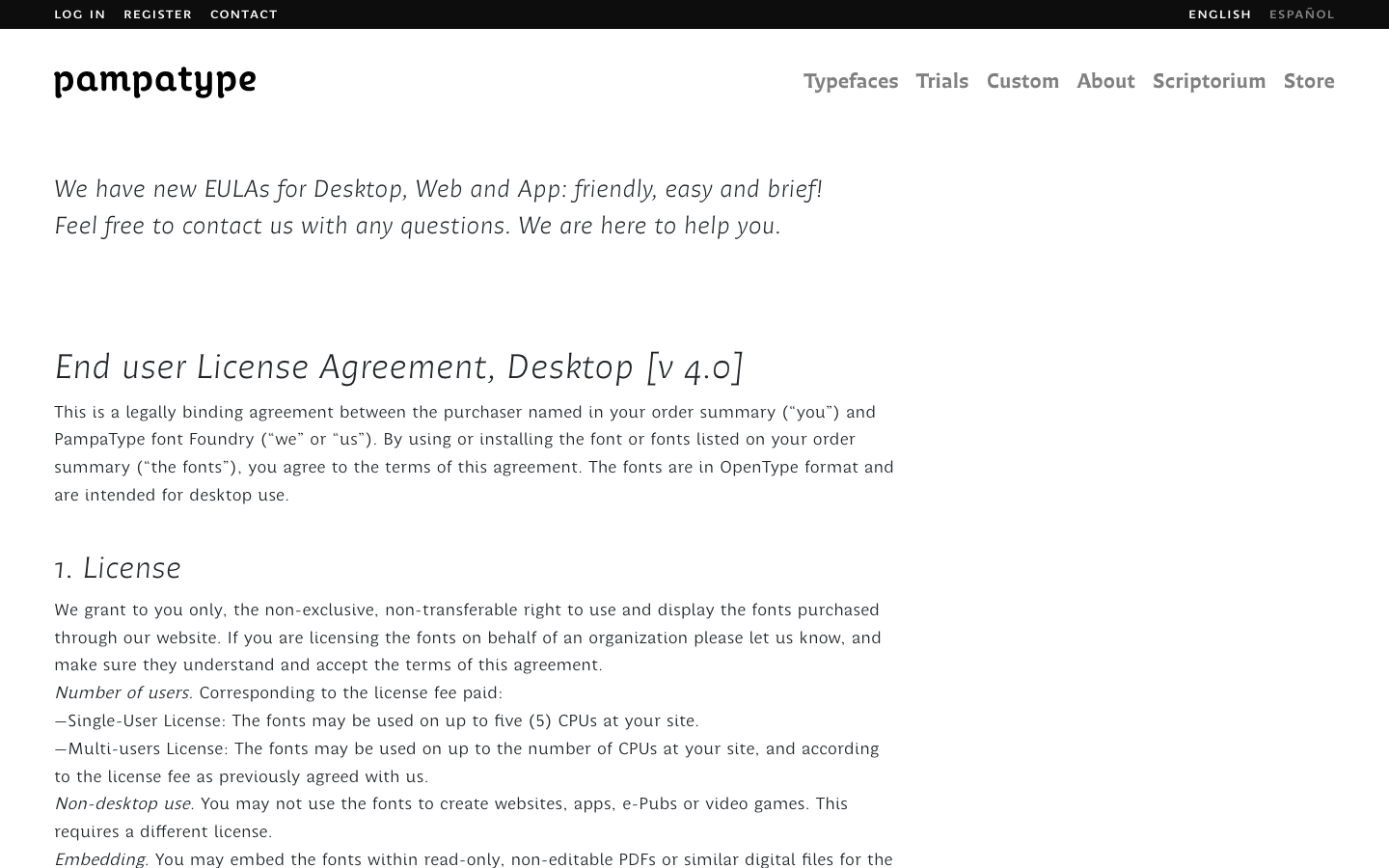 The page presents a clean, typographic-focused display of font variations. The layout is spacious and uncluttered, emphasizing the visual qualities of the typefaces through ample negative space and a consistent presentation. · font showcase, typography display, typeface samples, design system, font family, pampatype, lettering, type design