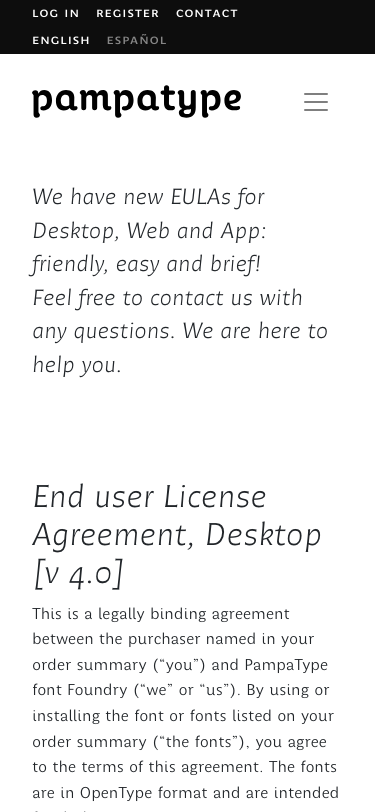 Pampatype - mobile