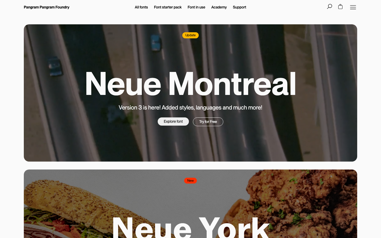The page prioritizes typographic hierarchy and ample negative space. Clean lines and a limited color palette create a sense of refined professionalism, emphasizing the font itself as the core offering. · font foundry, typography showcase, type design, sans serif font, headline font, editorial design, minimalist typography
