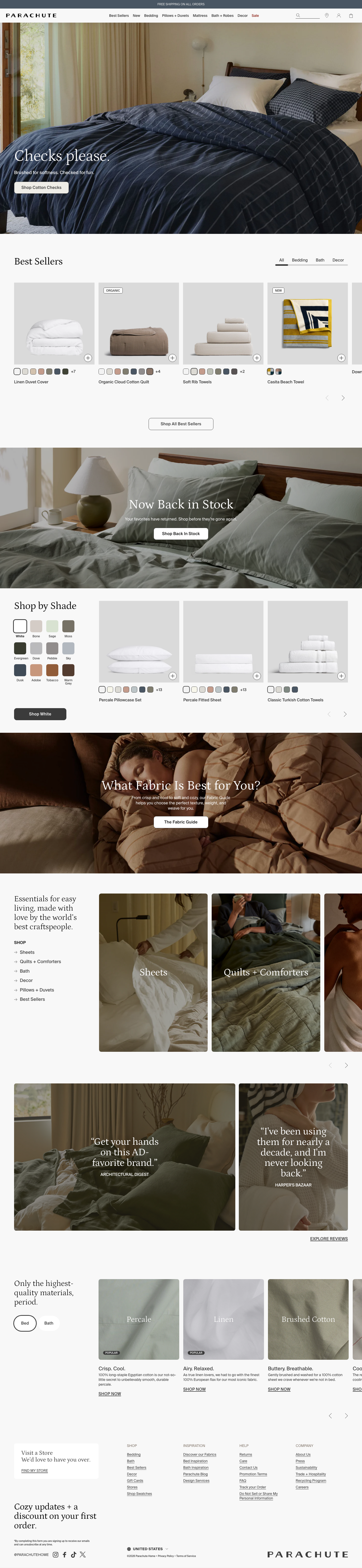 Parachute – Home happens here. Bedding, bath linens, decor and more. – Parachute Home - full page scroll