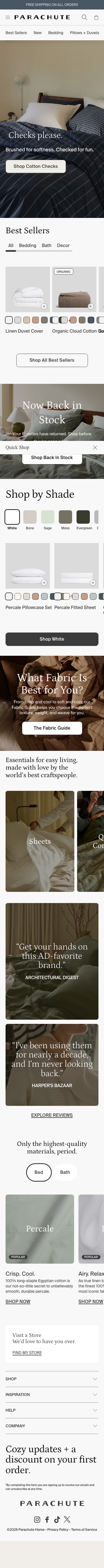 Parachute – Home happens here. Bedding, bath linens, decor and more. – Parachute Home - mobile full page