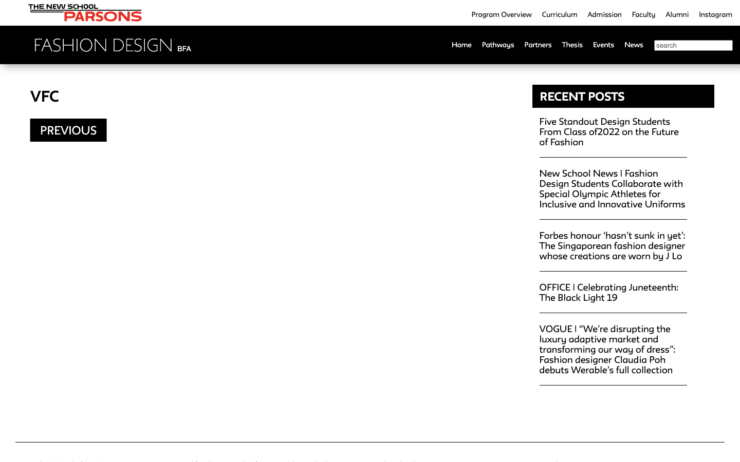 The page prioritizes impactful typography and ample white space, presenting the institution's name as a bold statement. The overall feel is clean and authoritative, emphasizing clarity and typographic hierarchy.  ·  design school, typography, minimalist design, higher education, logo, branding, institution, red background, white text