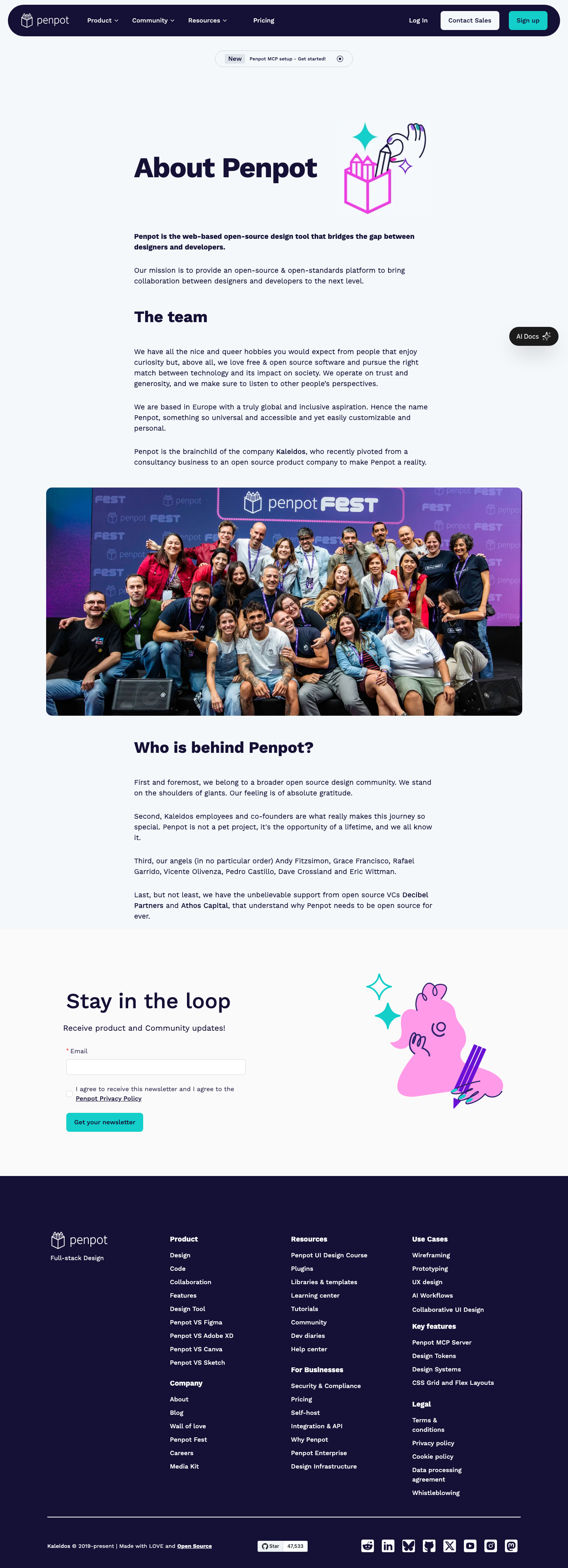 Penpot — About - full page scroll