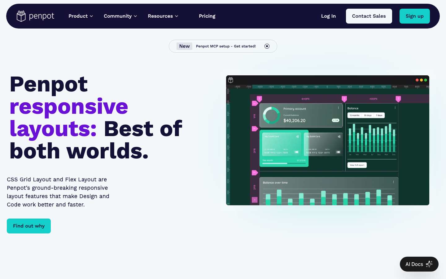 The page utilizes a dark, minimal aesthetic with a strong emphasis on typography and clear visual hierarchy. The layout features distinct sections separated by whitespace, creating a sense of order and functionality. The overall mood is serious and professional. · dark saas, minimalist design, developer tools, design system, penpot ui, tech website, dark mode ui