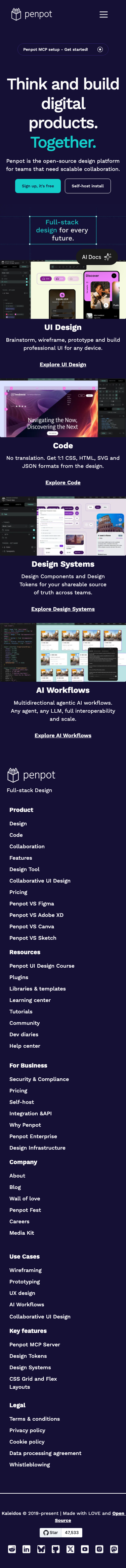 Penpot - mobile full page