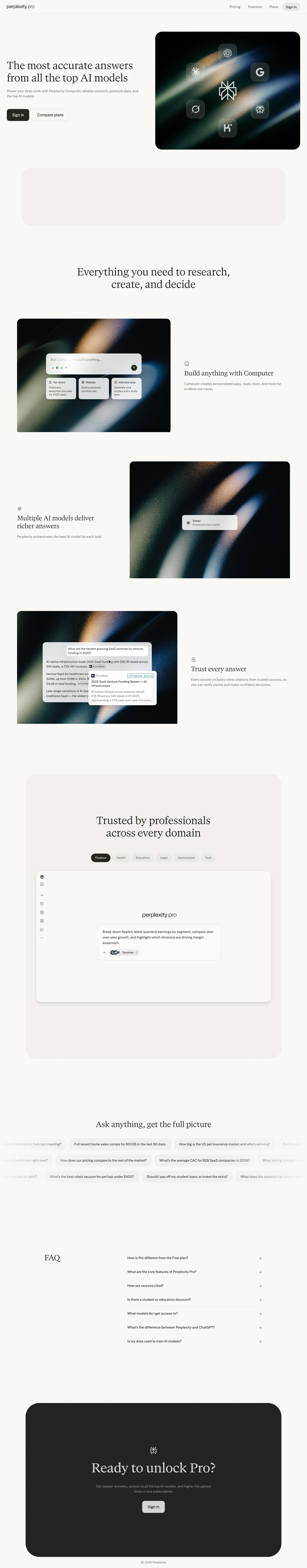 Perplexity - full page scroll