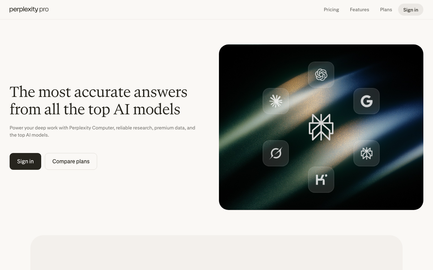 The page prioritizes a clean, functional interface with a focus on search functionality. Typography is clean and legible, with a dark color palette emphasizing clarity and reducing visual noise. · ai search, perplexity ai, dark interface, minimal ai, search tool, developer ai, ai platform, search modes