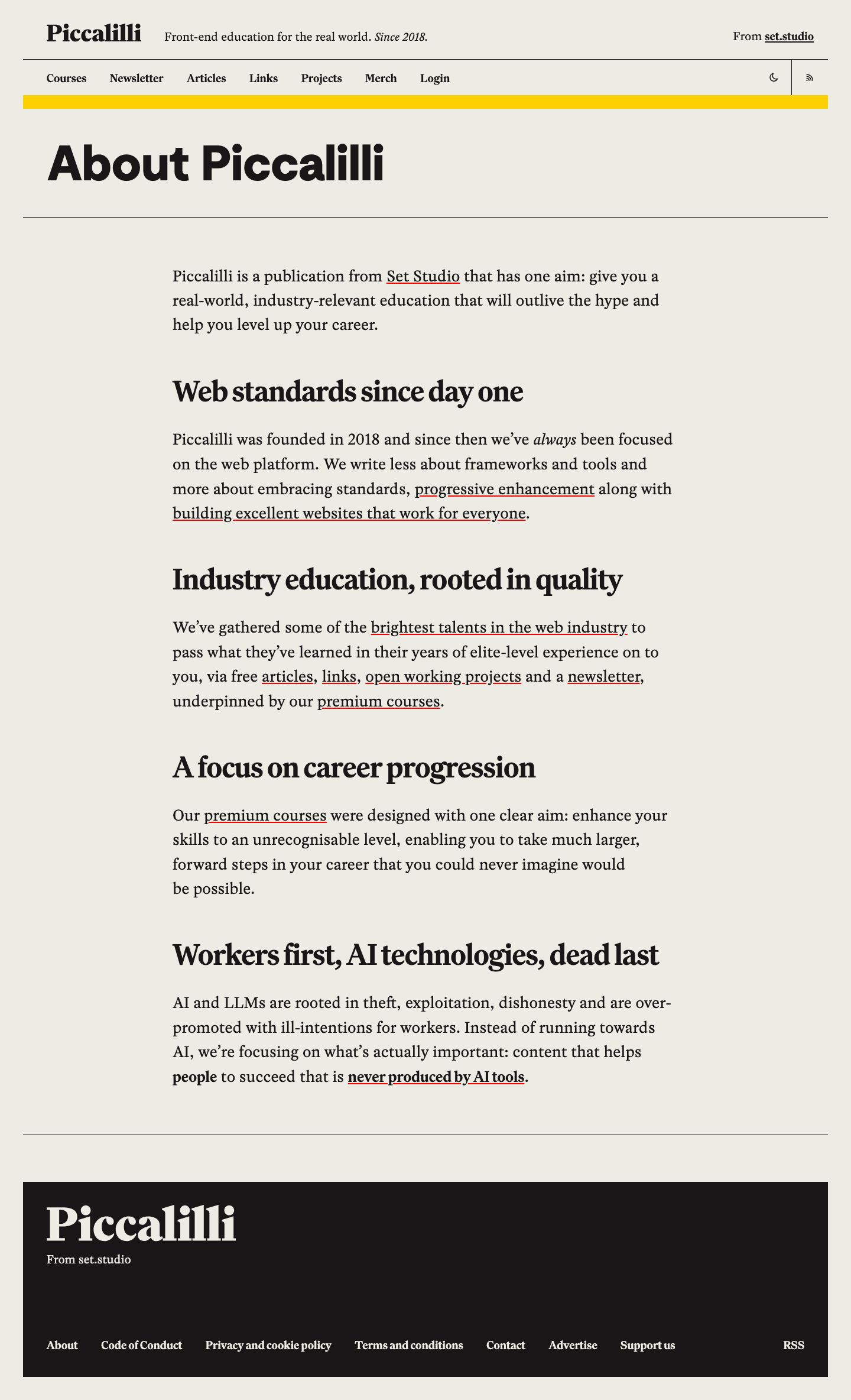 Piccalil Li — About - full page scroll