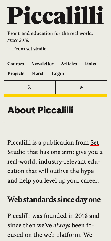 Piccalil Li — About - mobile