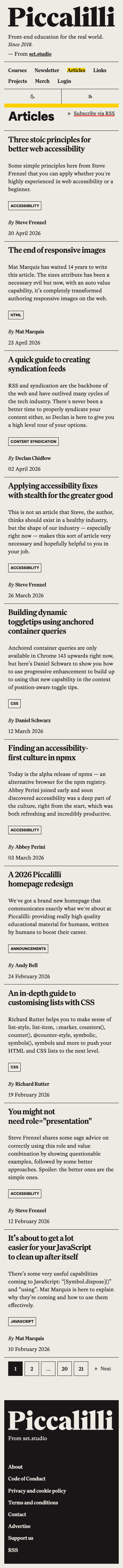 Piccalil Li — Blog - mobile full page