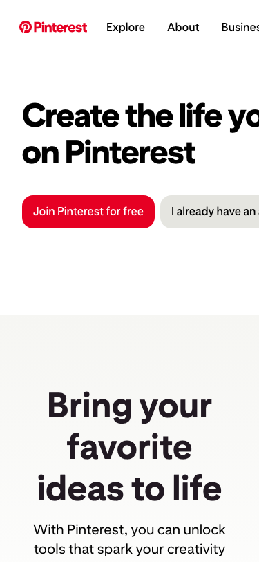 Pinterest - mobile