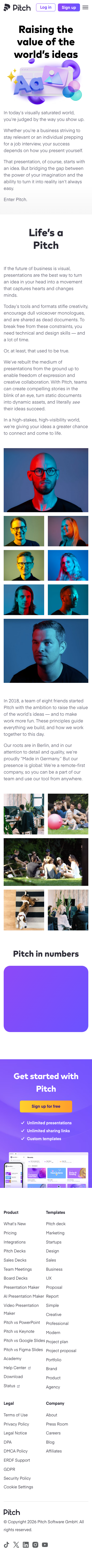 Pitch — About - mobile full page