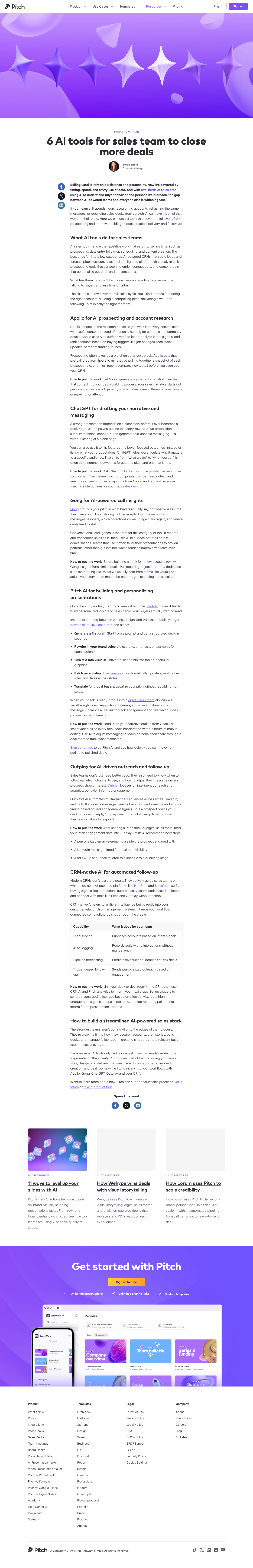 Pitch — Blog - full page scroll