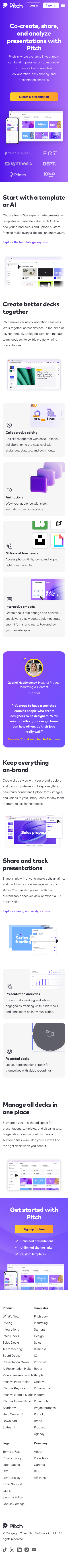 Pitch — Features - mobile full page