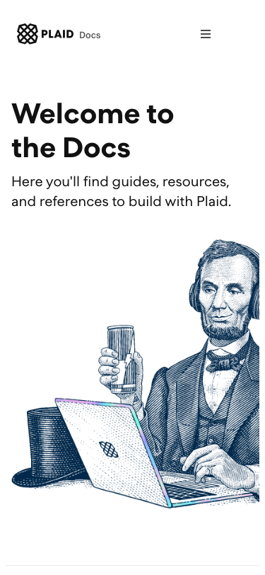 Plaid — Docs - mobile full page