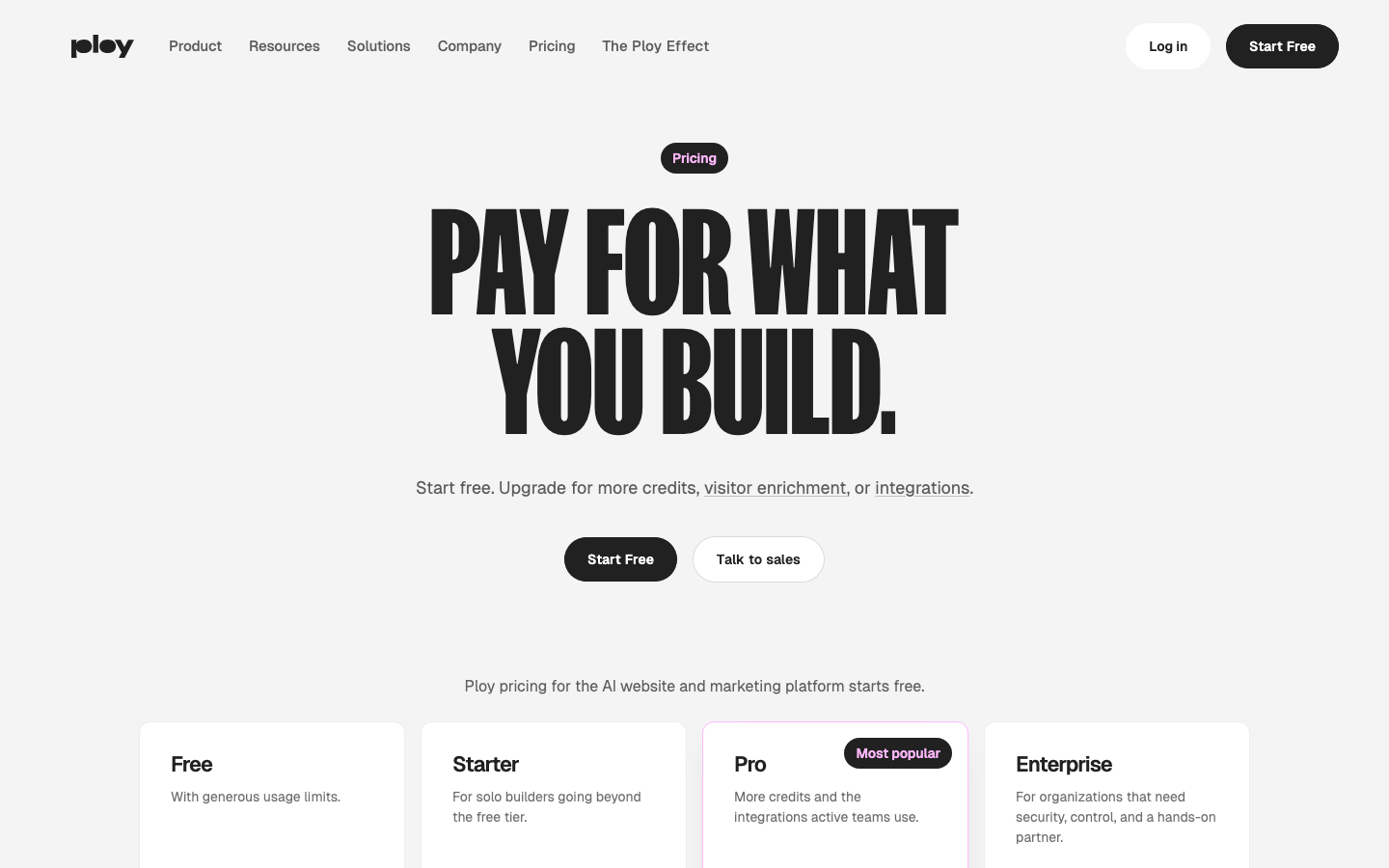 High-impact typography dominates the fold with a massive, condensed sans-serif headline. The layout transitions from a bold, centered hero statement into a clean, four-column pricing grid with soft-shadowed cards. · bold typography hero, minimalist pricing page, high contrast saas, condensed sans serif headline, clean pricing cards