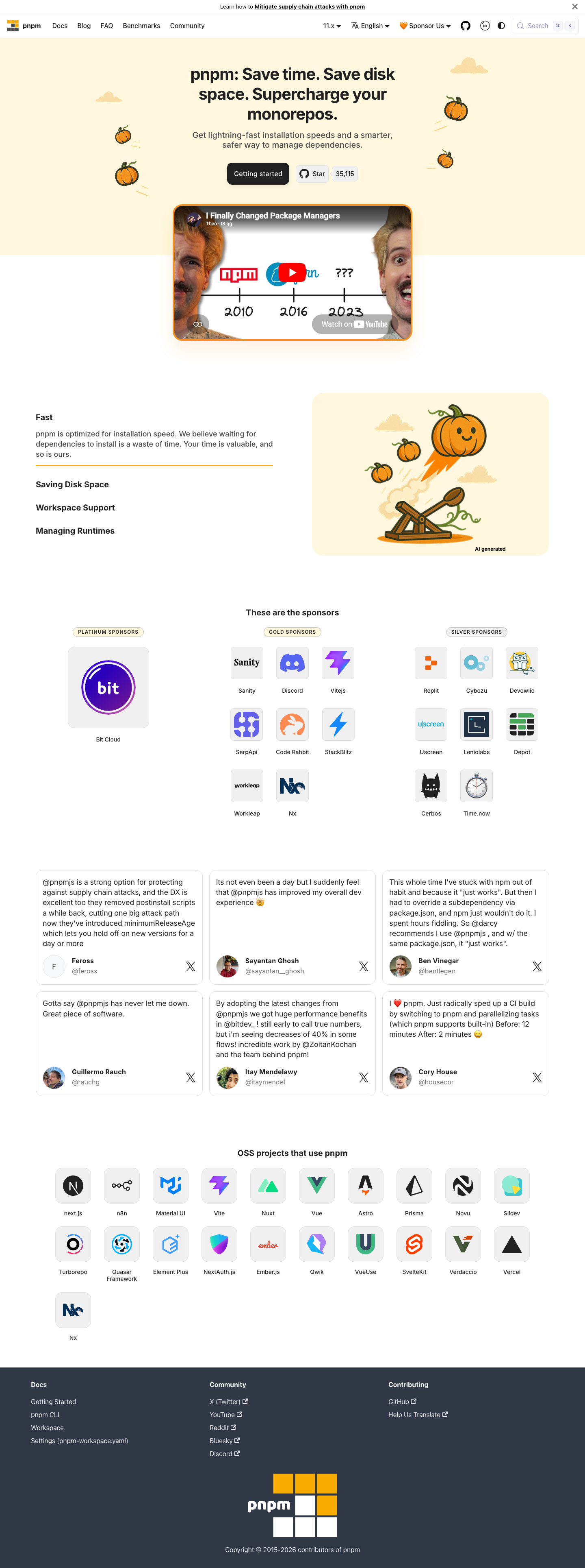 Pnpm - full page scroll
