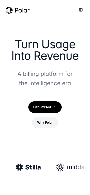 Polar — A billing platform for the intelligence era | Polar - mobile