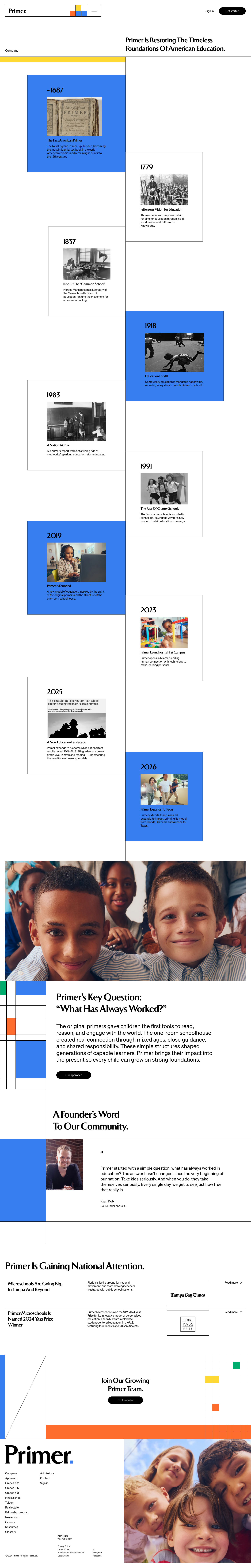 Primer · About - full page scroll