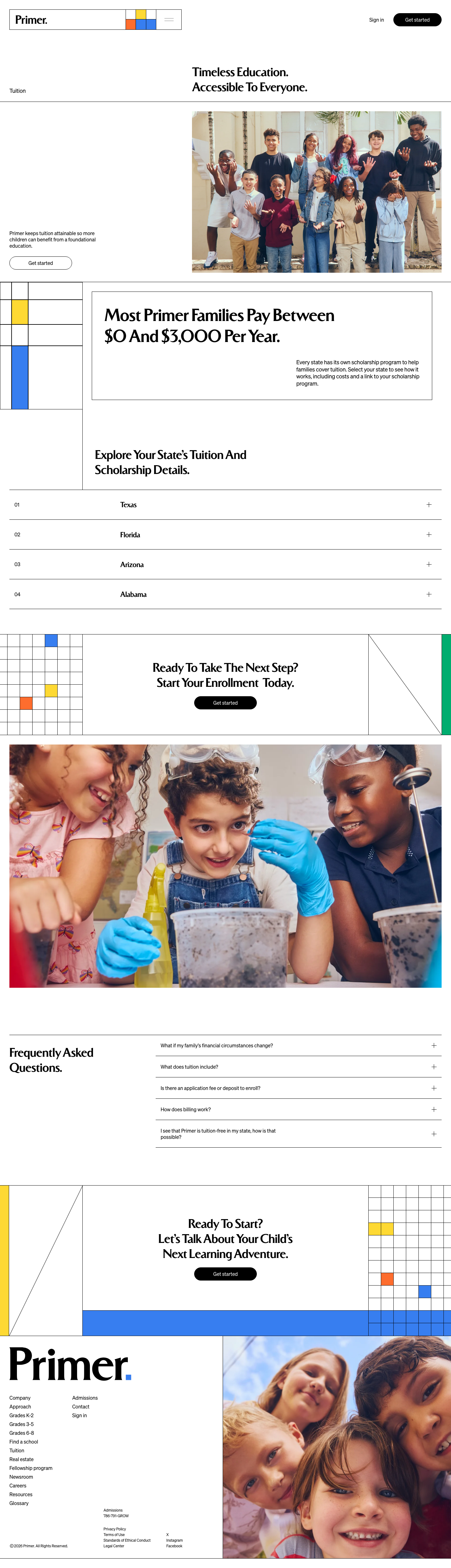 Primer · Pricing - full page scroll