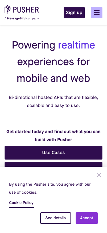 Pusher | Leader In Realtime Technologies - mobile