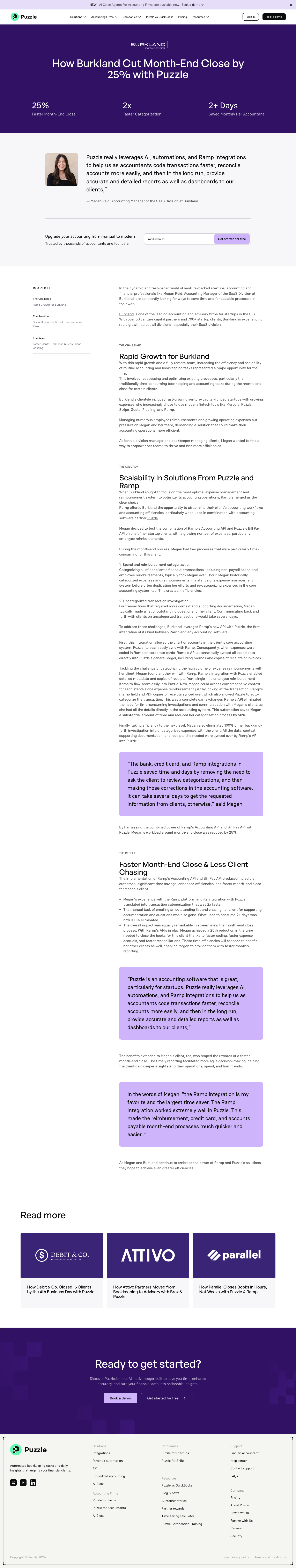How Burkland Uses Puzzle | Startup Case Study - full page scroll