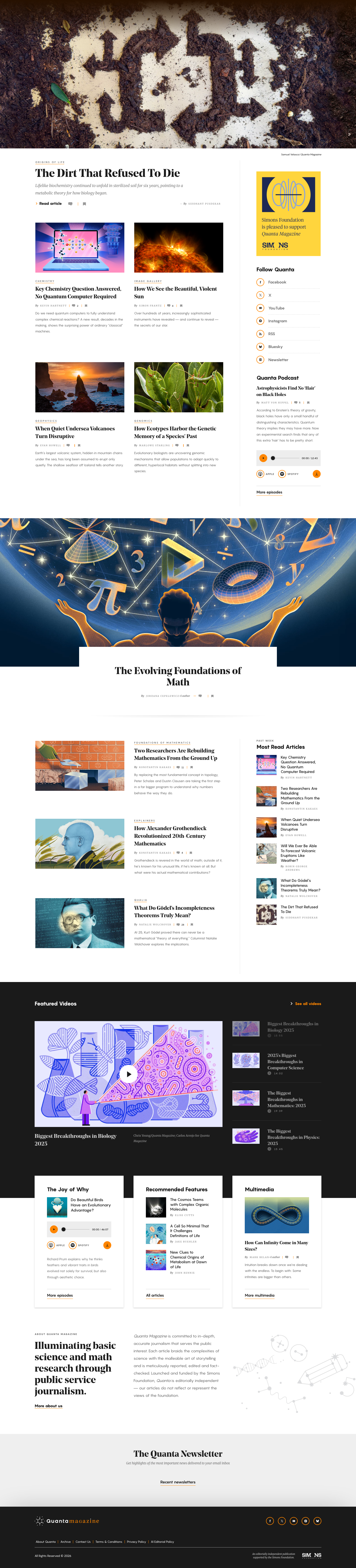 Science and Math News | Quanta Magazine - full page scroll