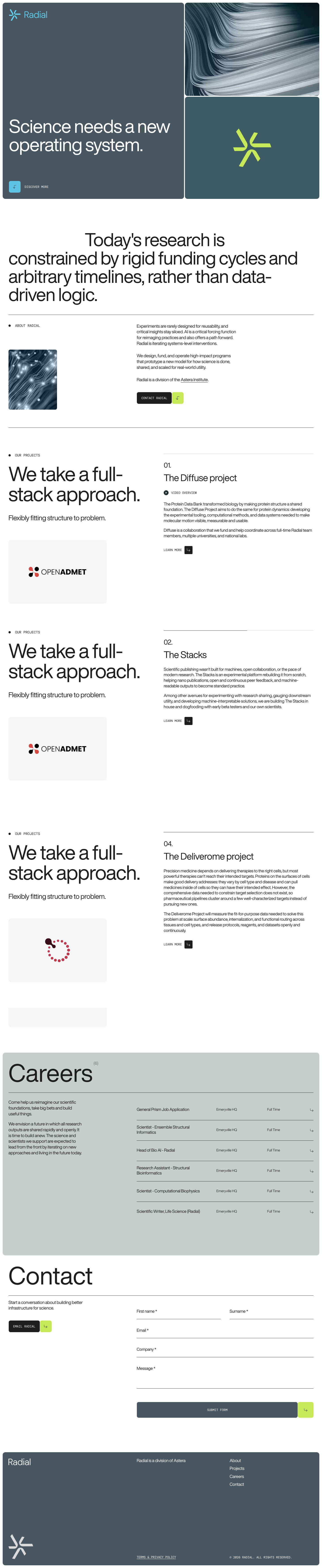 Radial - full page scroll
