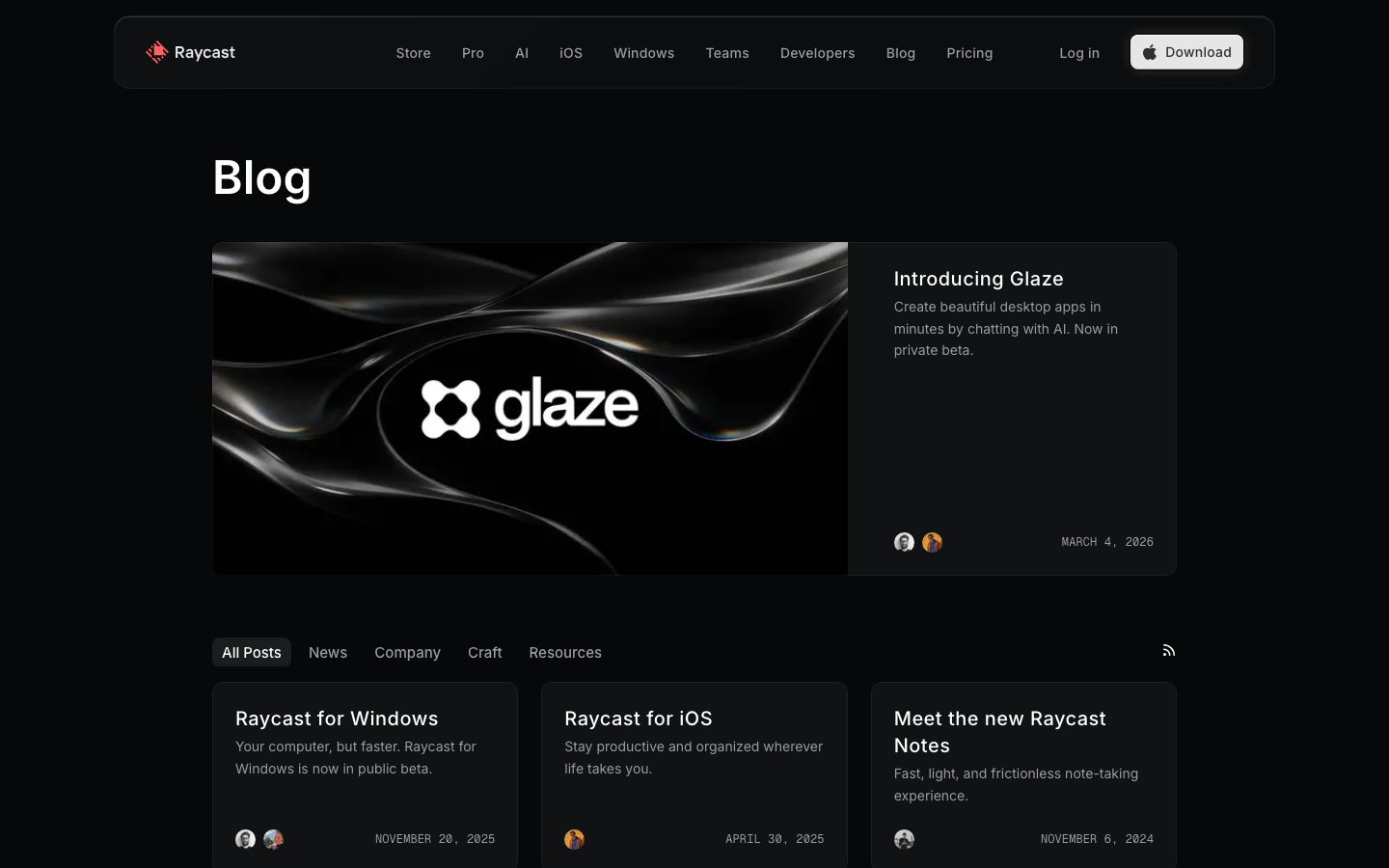 The page uses a full-screen, dynamic background with bold typography to immediately convey a sense of speed and efficiency. The stark contrast and limited color palette contribute to a technical, almost terminal-like aesthetic. · dark saas, developer tools, productivity app, terminal aesthetic, minimalist interface, shortcut manager, raycast design, dark mode saas