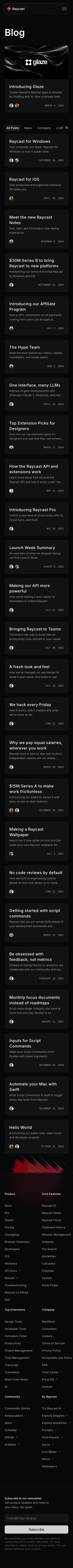 Raycast — Blog - mobile full page