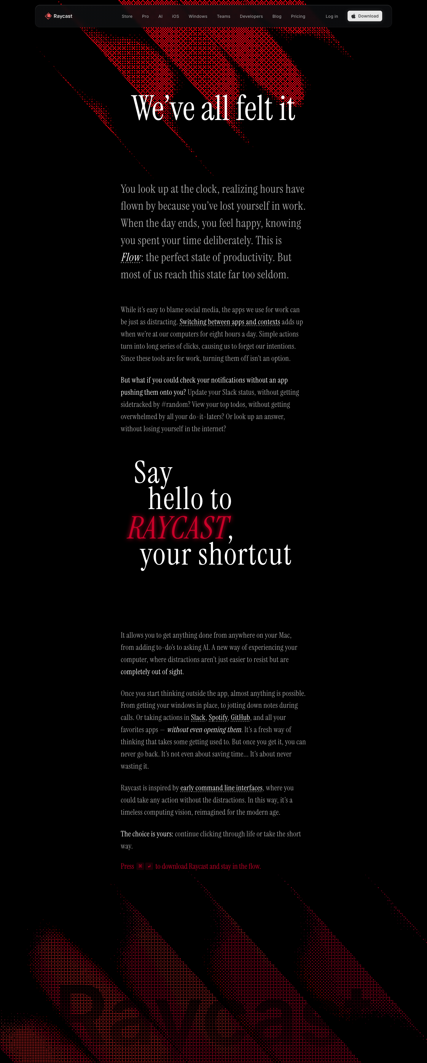 Raycast - full page scroll