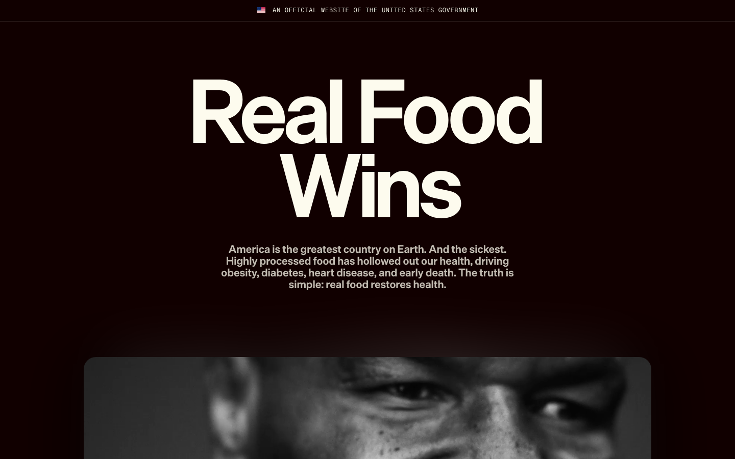 High-impact typography centered on a deep chocolate background. The design uses massive sans-serif headings and a stark, centered block of text to create a polemical, urgent mood. · manifesto hero, dark editorial layout, bold typography health, high contrast center aligned, minimalist political design