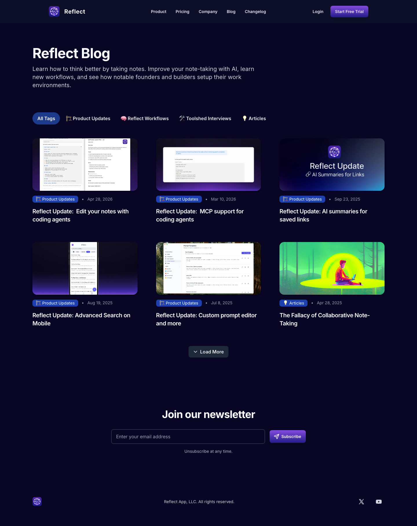 Reflect — Blog - full page scroll