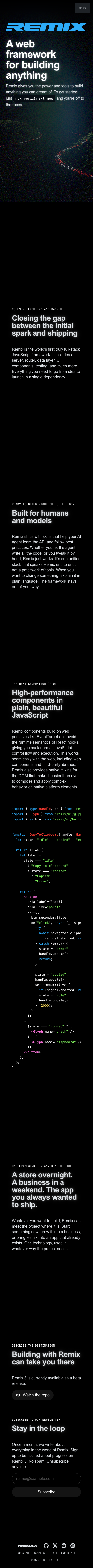 Remix Run - mobile full page