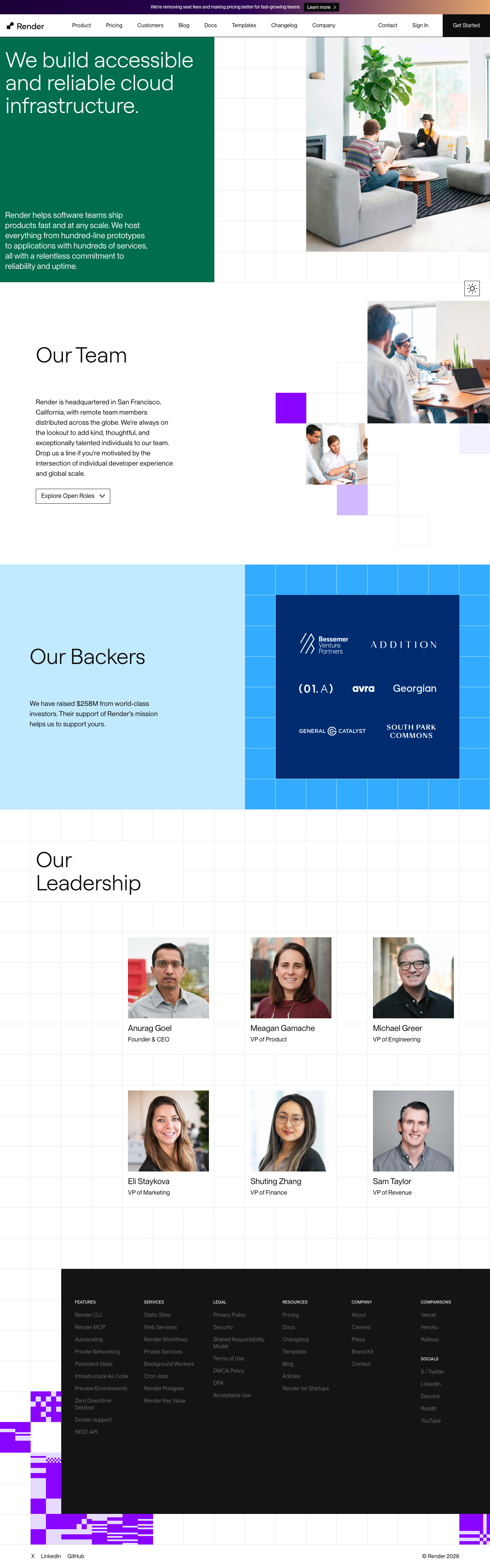 Render — About - full page scroll