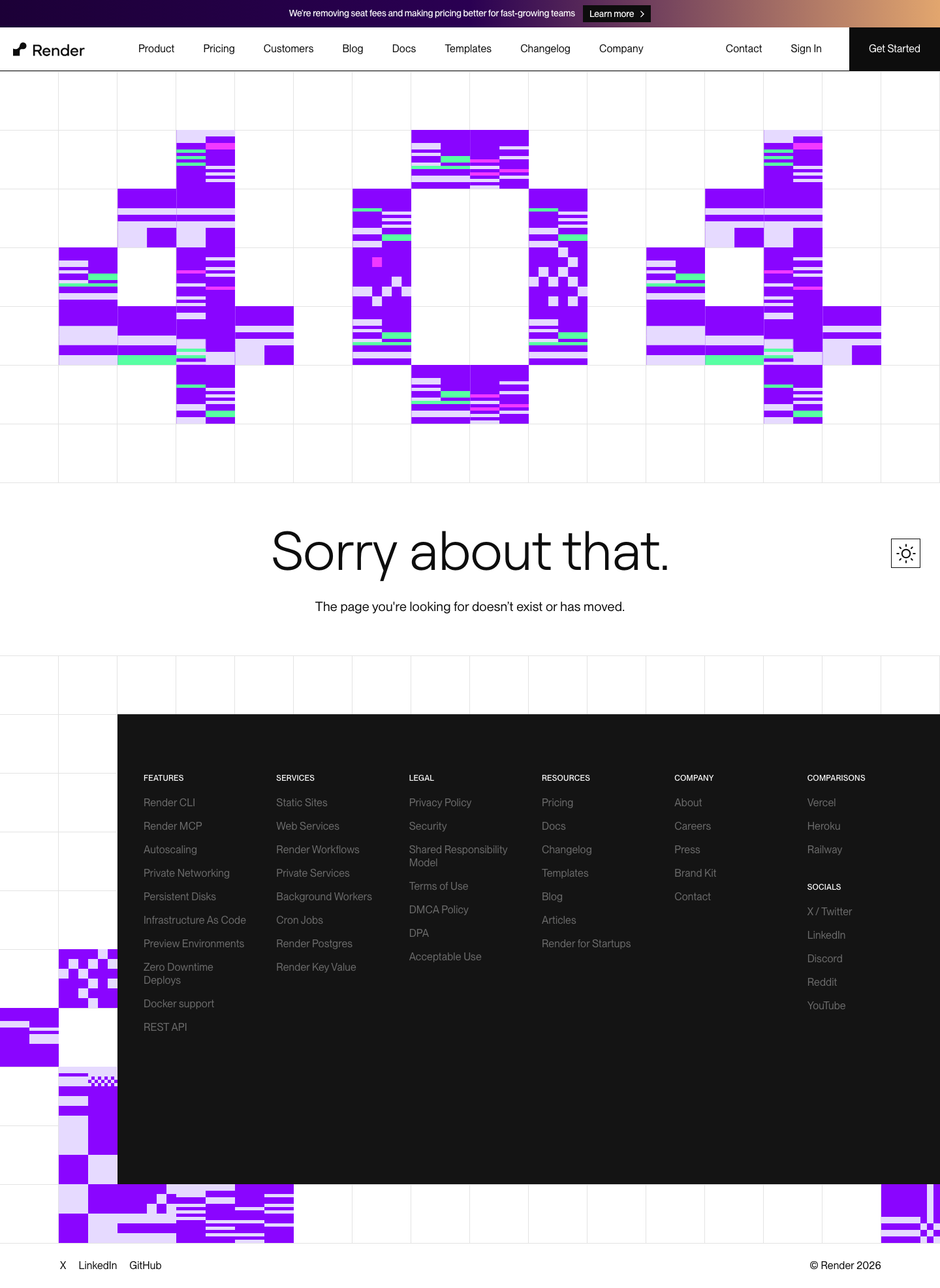 Render - full page scroll